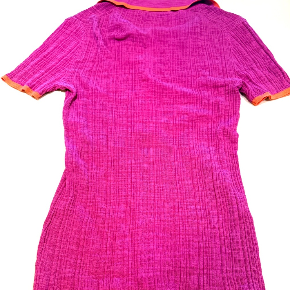 Trina Turk Magenta Polo with Orange Trim - Picture 5 of 6